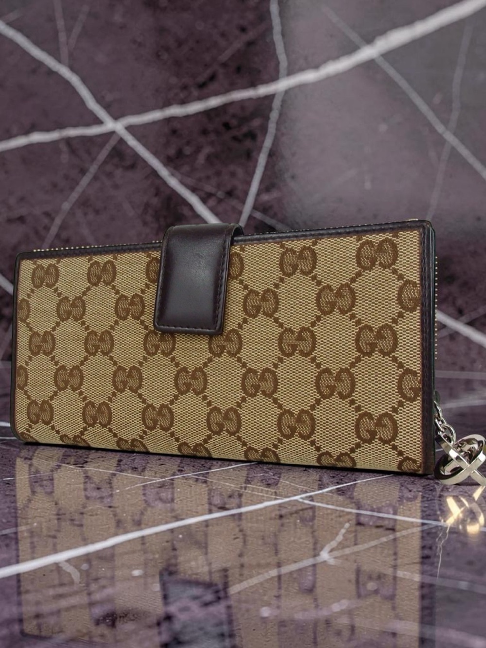GUCCI Monogram Canvas/Leather Long Wallet ❤️‍🔥